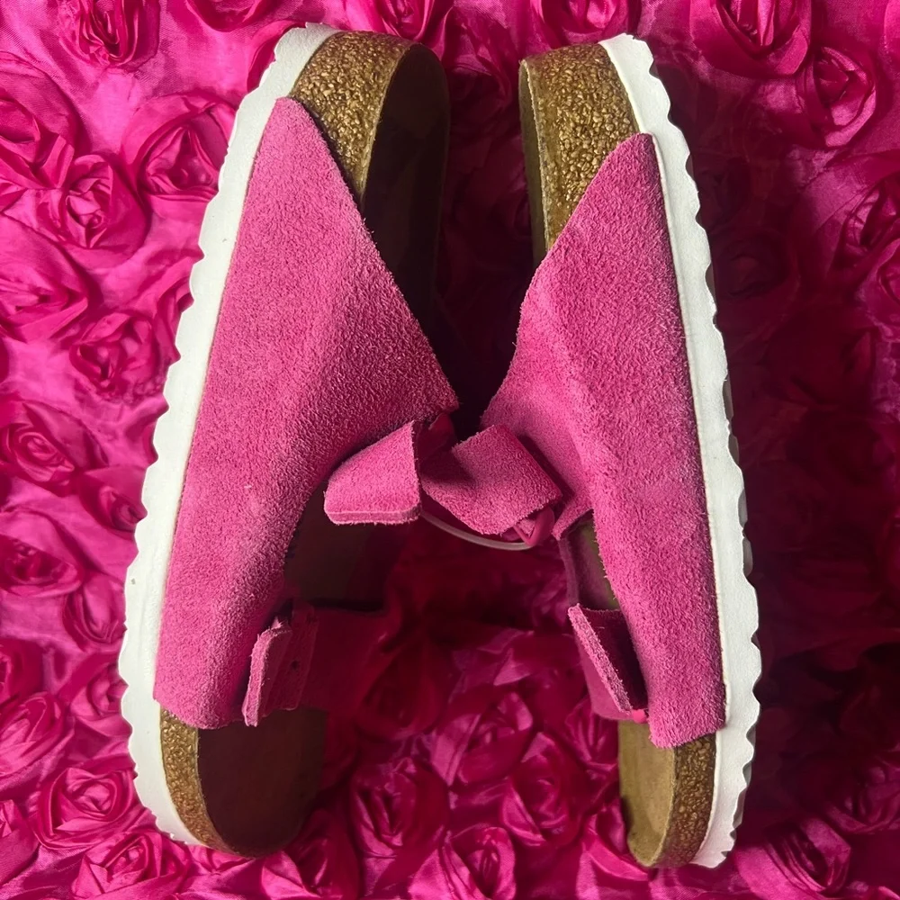 Birkenstock Arizona Suede Soft Footbed - Fuchsia Tulip
